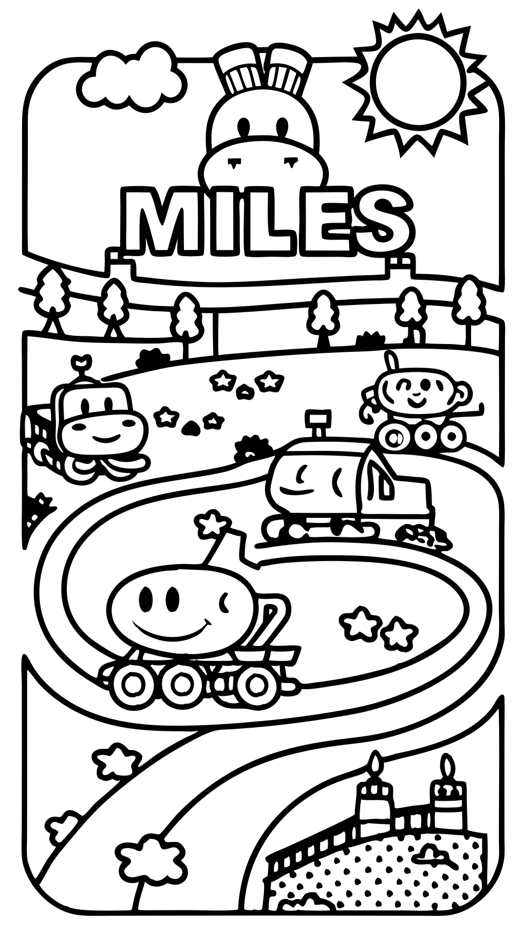 miles coloring pages